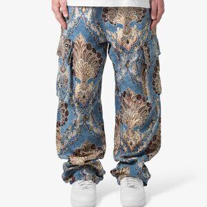 mnml Ultra Baggy Jacquard Floral Cargo Pants - Multi Floral Size 40Multi Floral